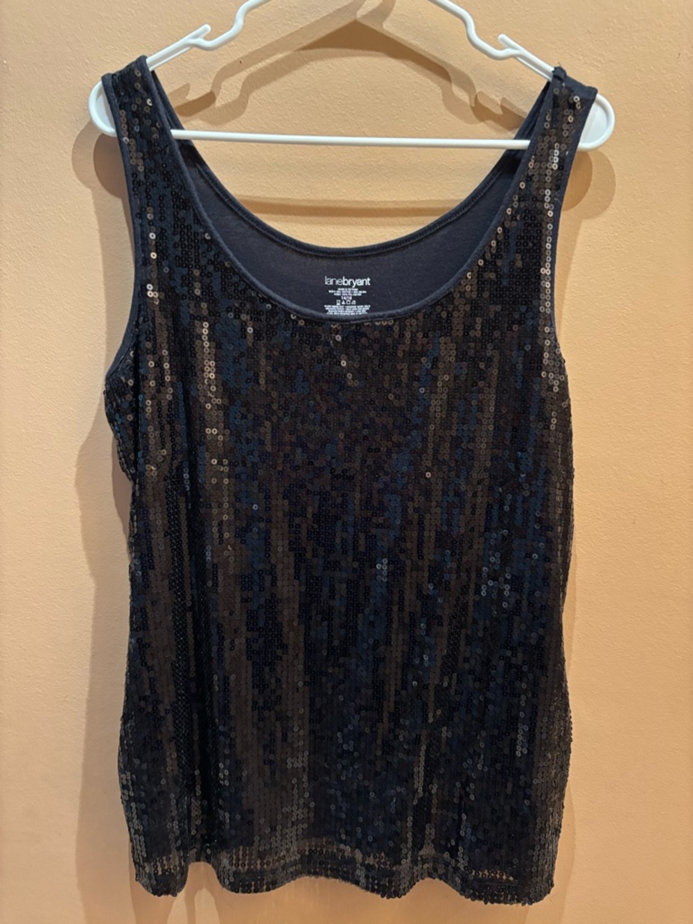 Lane Bryant Black Sequin Tank Top Size 14/16